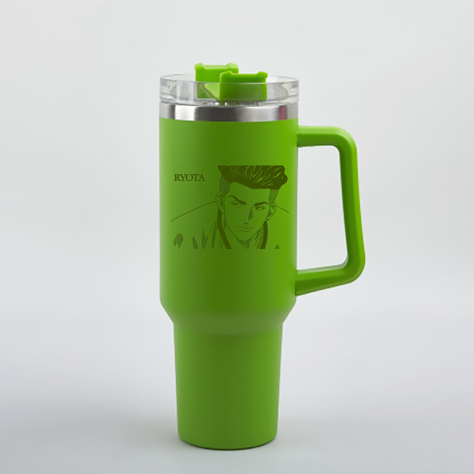 （画像用） SLAM DUNK／スラムダンク 1200mL車用タンブラー - クリスタルステッカー（プラスチックストロー付き）